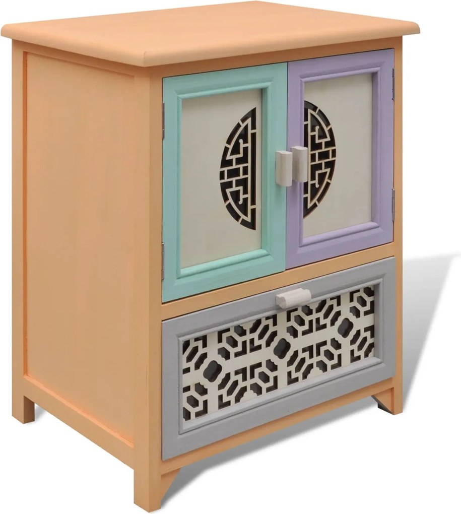 vidaXL Dulap lateral Multicolour 46 x 34 x 55.5 cm Lemn de paulownia