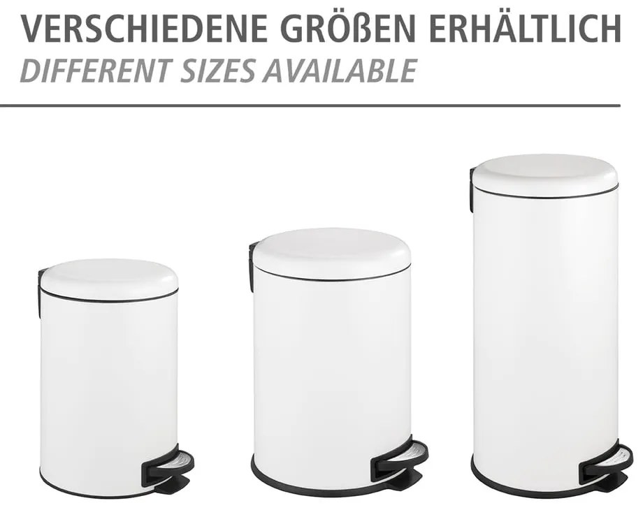 Coș de gunoi alb cu pedală din oțel 30 l Leman – Wenko