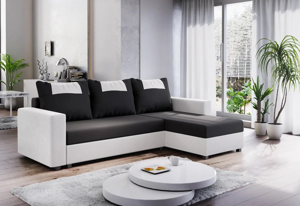 Expedo Colțar extensibil COOPER, 232x144, negru/verde, microfibră04/U062