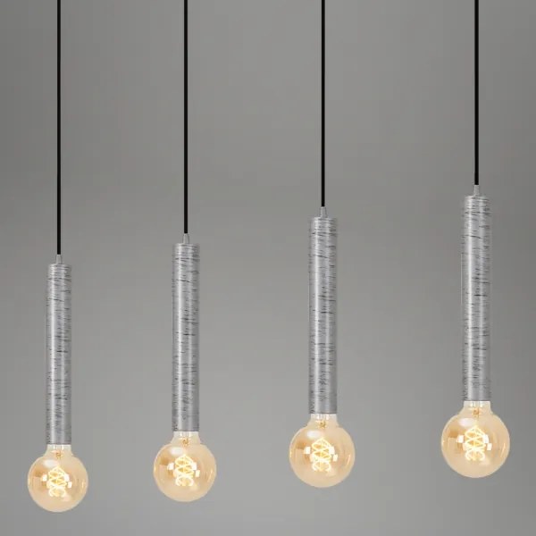 Lustră pe cablu LONGA 4xE27/60W/230V argintiu Briloner