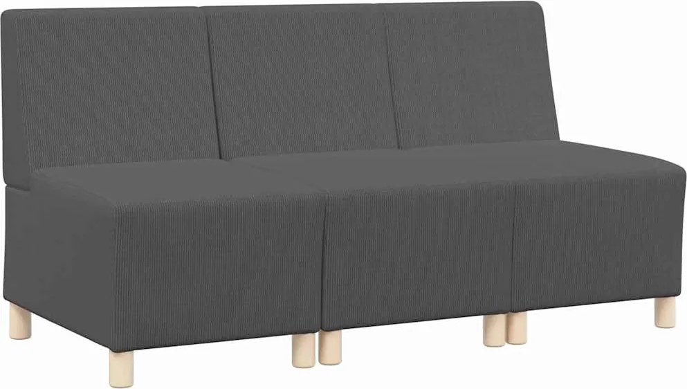 vidaXL Unitate Sofa Modulară Fără Brațe 3 pcs Gri închis