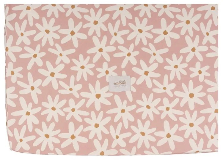 Cearceaf pentru copii din bumbac pentru pătuț cu elastic 80x160 cm Blush Daisies – Malomi Kids