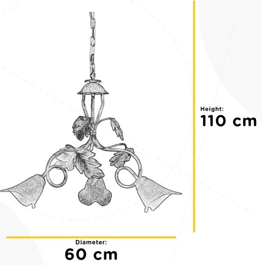 Lustră pe lanț ONLI MARILENA 3xE14/6W/230V