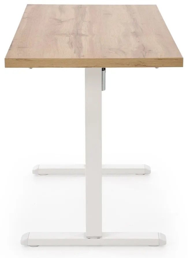 Masa de birou cu functie de reglare a inaltimii B54 stejar artizan/alb L120 cm
