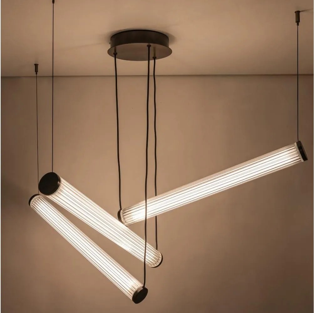 Zuma Line 1238 - Lustră suspendată LED dimabilă pe cablu COMO LED/64W/230V 2700-6500K, neagră, cu telecomandă