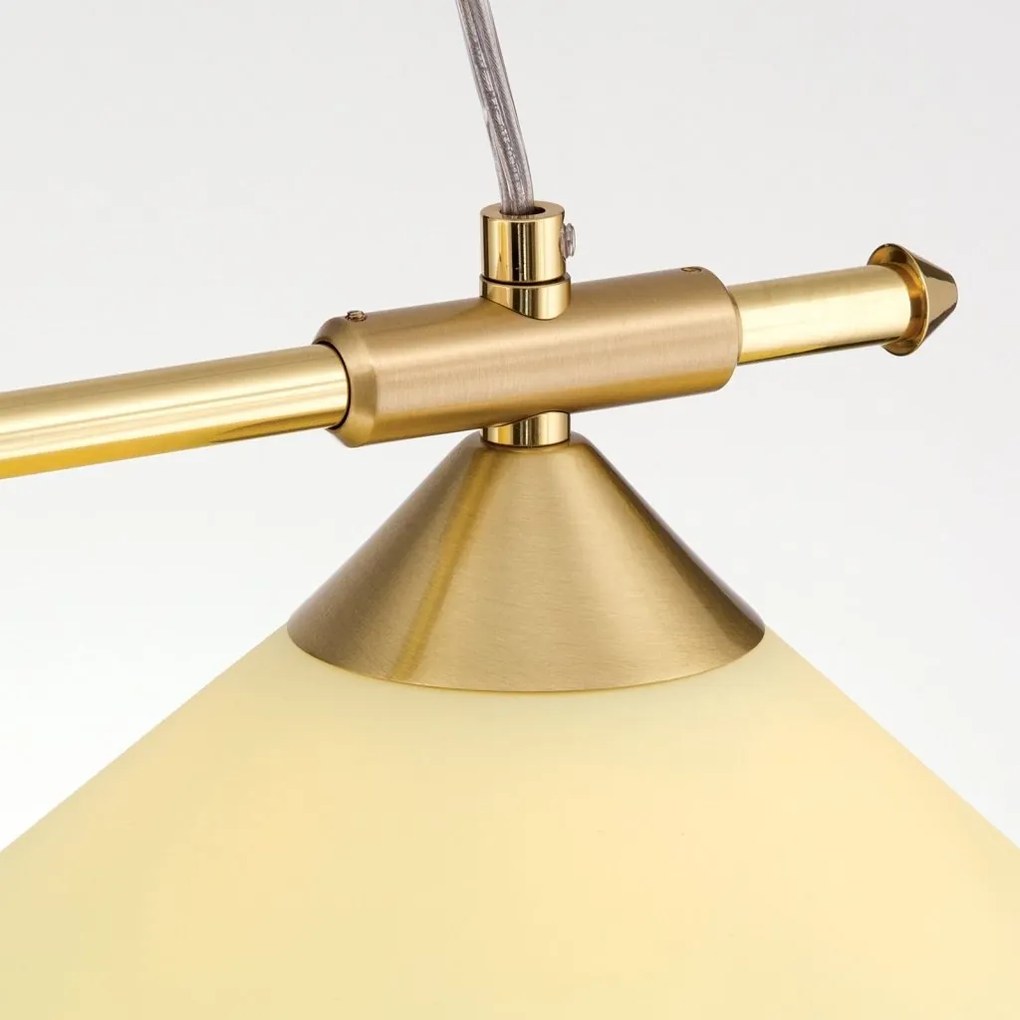 Lustra, Pendul realizat manual ARTDESIGN 2L, alama mat/ champagne