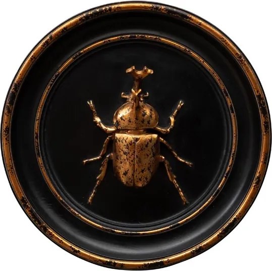 Decoratiune de perete din rasina, aspect vintage, Rhinoceros Beetle