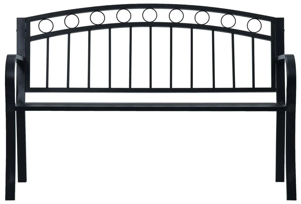 47945 vidaXL Bancă de grădină, negru, 125 cm, oțel