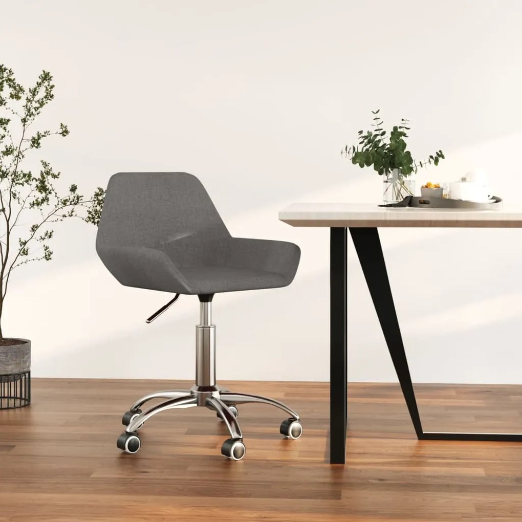 3084916 vidaXL Scaun de bucătărie pivotant, gri închis, textil