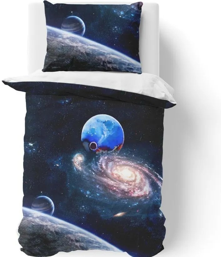 Lenjerie de pat din bumbac Univers 3D, 140 x 200 cm, 70 x 90 cm