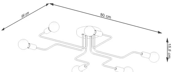 Lustră aplicată Sollux SL.1443 VECTOR 6xE27/15W/230V alb