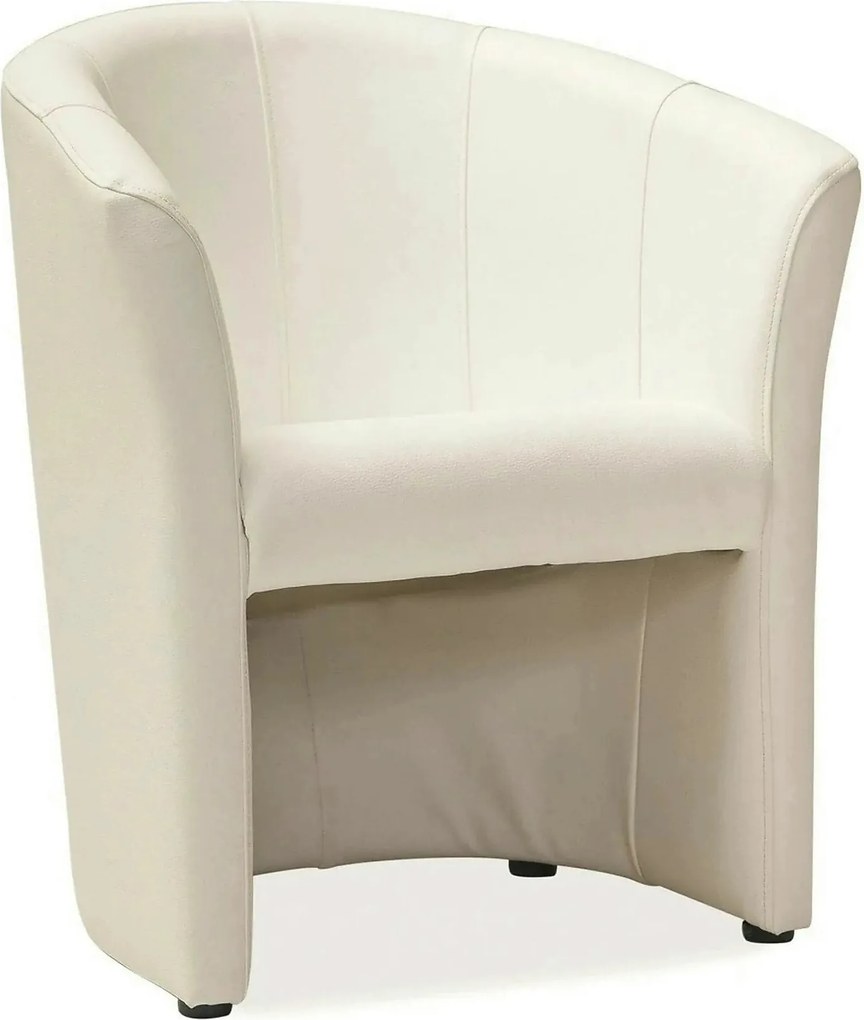 Fotoliu TM-1, crem/negru, piele ecologica/plastic, 67x60x76 cm