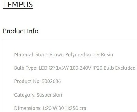 Pendul design modern, Stone Brown, TEMPUS, 20x30cm