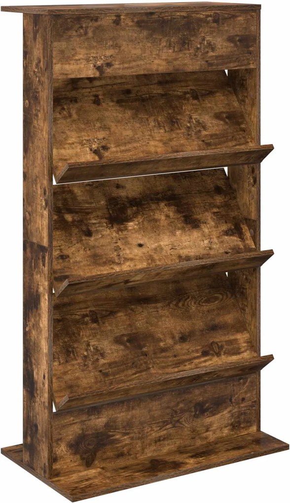 vidaXL Raft pentru reviste cu raft Stejar fumuriu 70 x 41 x 126 cm