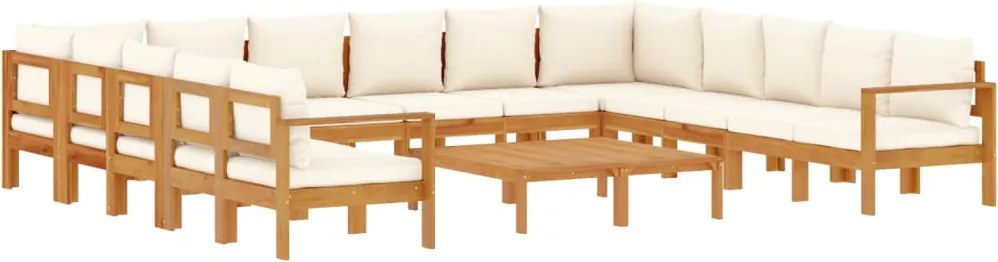 vidaXL Set de canapele de grădină cu perne 10 piese lemn masiv acacia