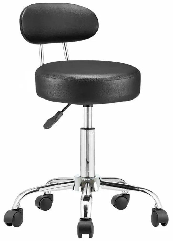 Scaun cosmetic cu spatar, negru