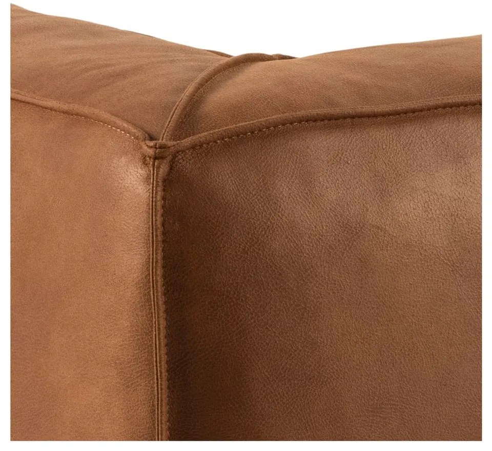 Canapea maro coniac cu tapițerie din imitație de piele 208 cm Fairfield Kentucky – Bonami Selection