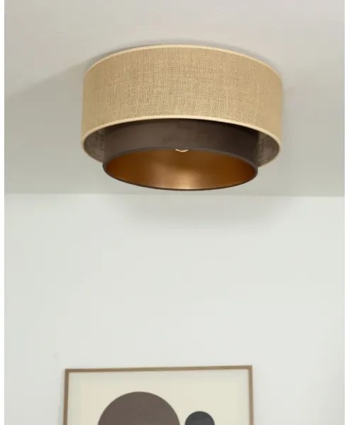 Plafonieră SARTA Ø 45 cm, 1xE27/60W/230V, maro/iută