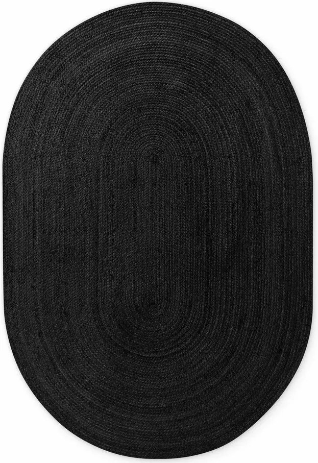 Covor negru reversibil/țesut manual din iută 160x230 cm Braided – Hanse Home