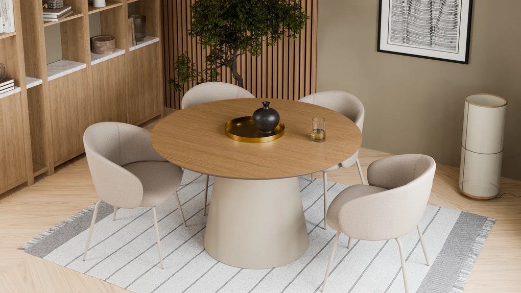 MAZZONI EXPORT CLARA Bej (material Basel 24)/picioare bej - SCAUN MODERN ADÂNC TAPIȚAT PENTRU SALON/LIVING/BIROU LOFT