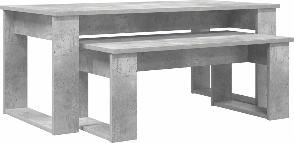 vidaXL Set de măsuțe de cafea 2 pcs Gri din beton Lemn compozit