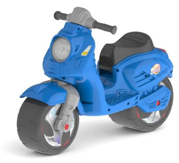 Motocicleta fara pedale pentru copii SCOOTER®, Model deosebit, Suport picioare, Stabilitate marita, Albastru