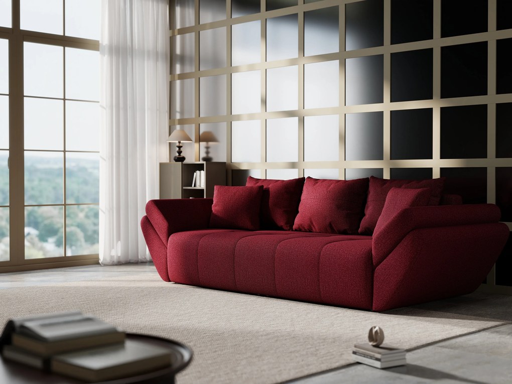 Canapea extensibilă dumonde cu ladă de depozitare si sezut confortabil din spuma high-density, Berlin Enjoy Winery 250x100 cm