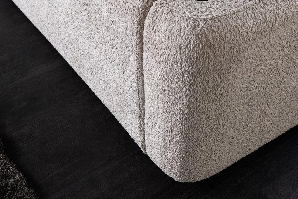 Pat ART DECO 180x200cm greige boucle cu spatiu de depozitare