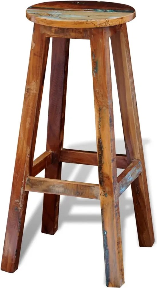 vidaXL Scaun de bar, lemn masiv reciclat