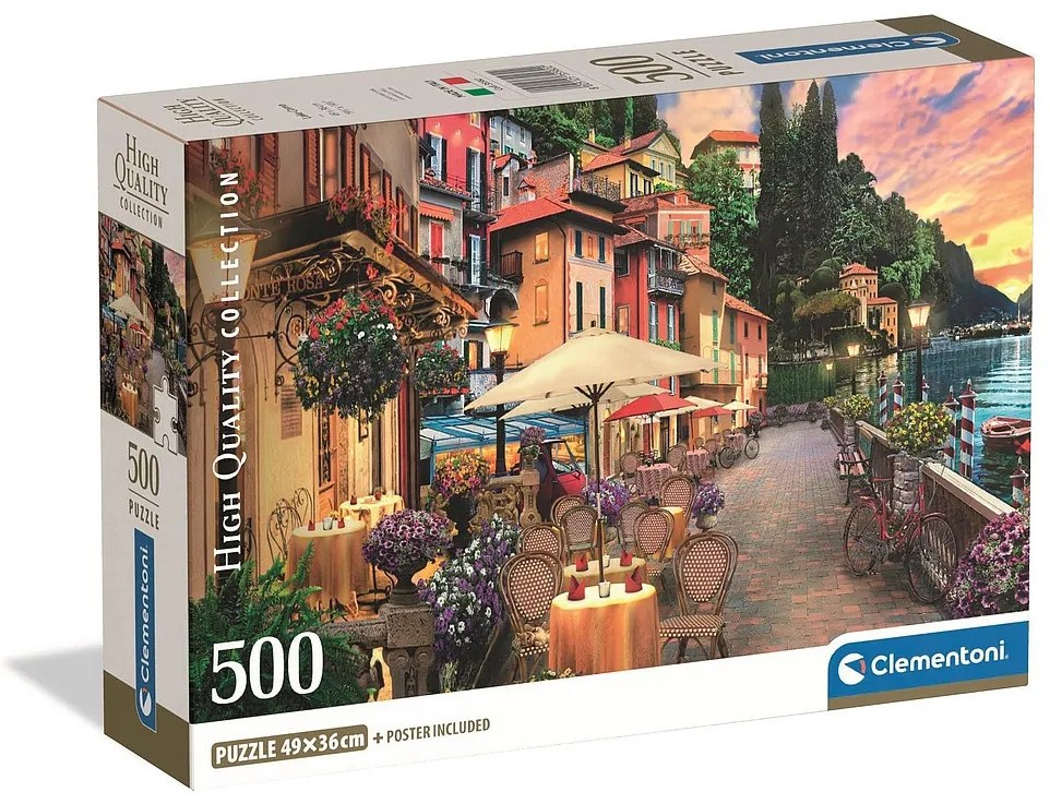 Orașe Lake Como Italia Puzzle Compact de 500 de piese Clementoni