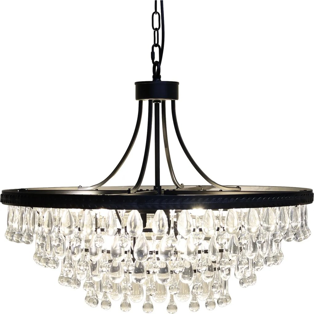 Candelabru din sticla, cu piese în forma de picătura, 12 surse de lumina, Versailles