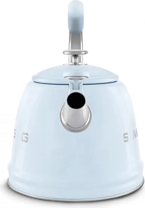 Ceainic cu fluier Smeg CKLW2001PB, 2,3 l, Toate plitele inclusiv inductie, Maner rece, Otel, Albastru pastel