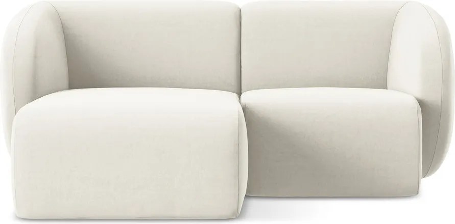 Colțar bej cu tapițerie din catifea (cu colț pe partea stângă/cu șezlong) Lani – Makamii