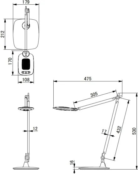 Globo 58272 - Lampă de birou LED PATTAYA, tactilă și dimabilă, 9W/230V, 3000/5000/6500K