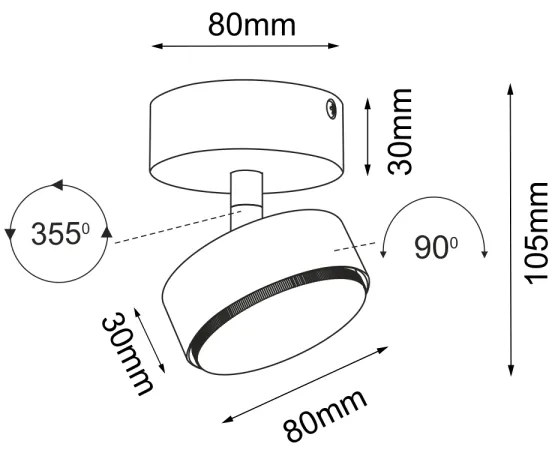 Brosline 2290 - Lampă spot DROP 1xGX53/9W/230V, negru