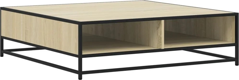 vidaXL Măsuță cafea stejar sonoma 100x100x30 cm lemn prelucrat/metal