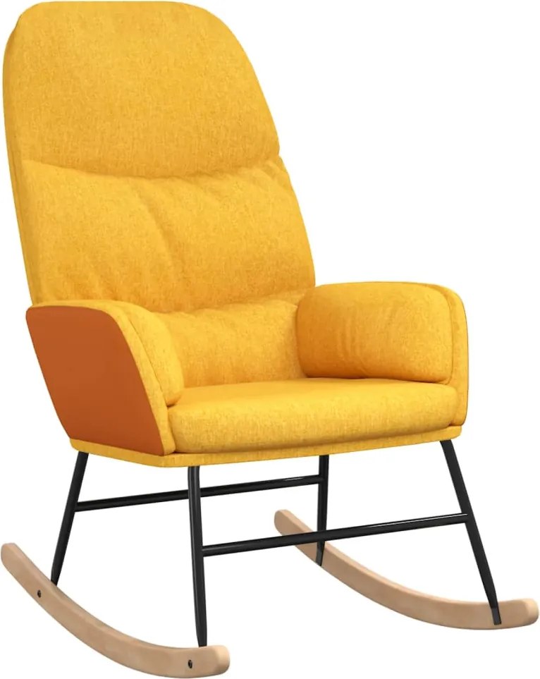 vidaXL Scaun balansoar, galben muștar, material textil