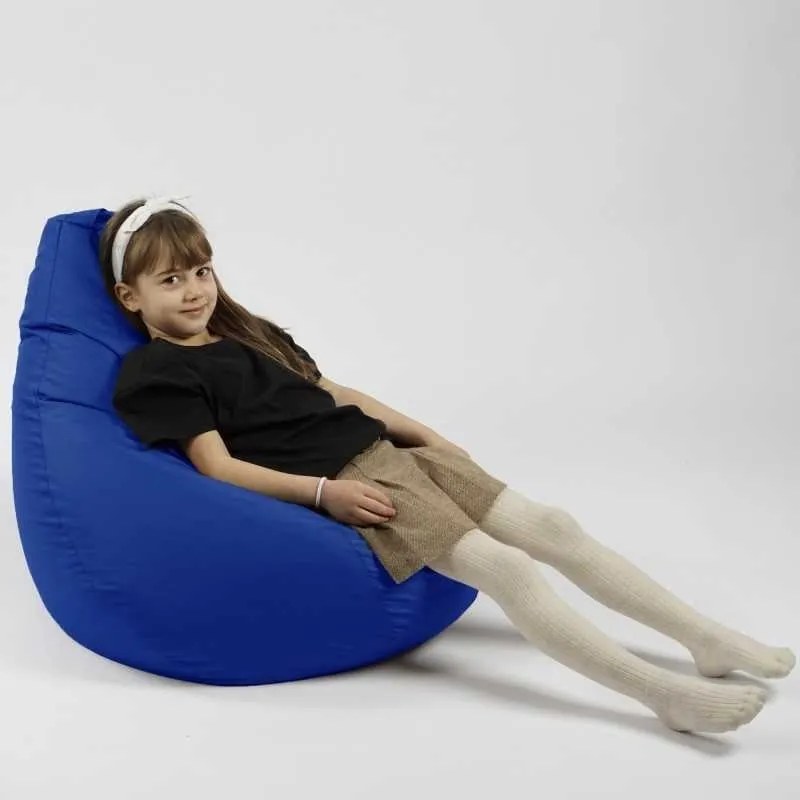 Fotoliu puf copii, Nirvana Light Pufrelax, Material Impermeabil - Blue Royal