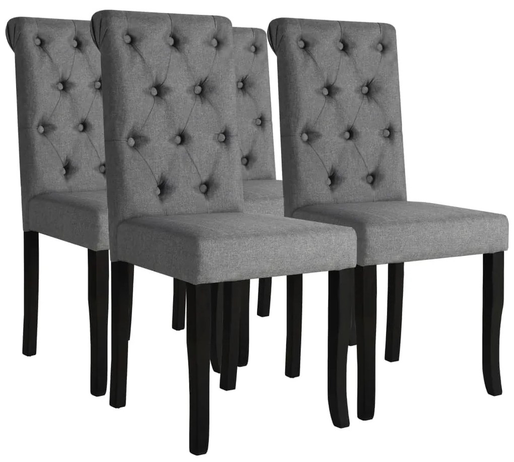 vidaXL Scaune de bucătărie pivotante, 4 buc., gri închis, textil