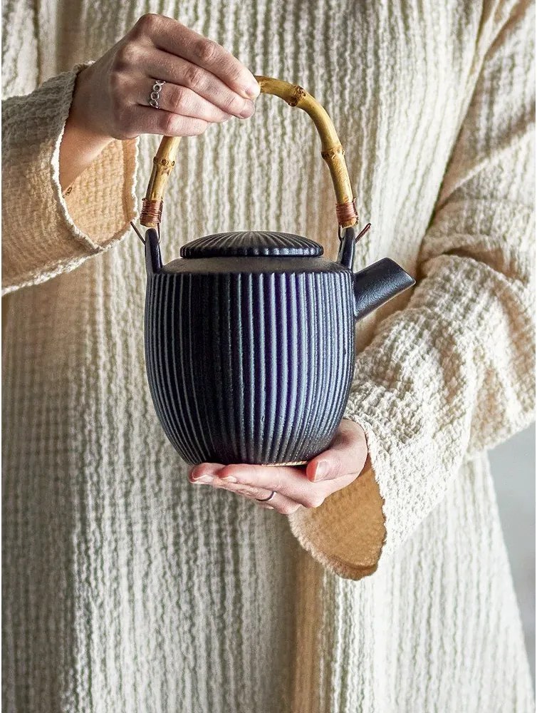 Ceainic negru din gresie ceramică 850 ml Neri – Bloomingville