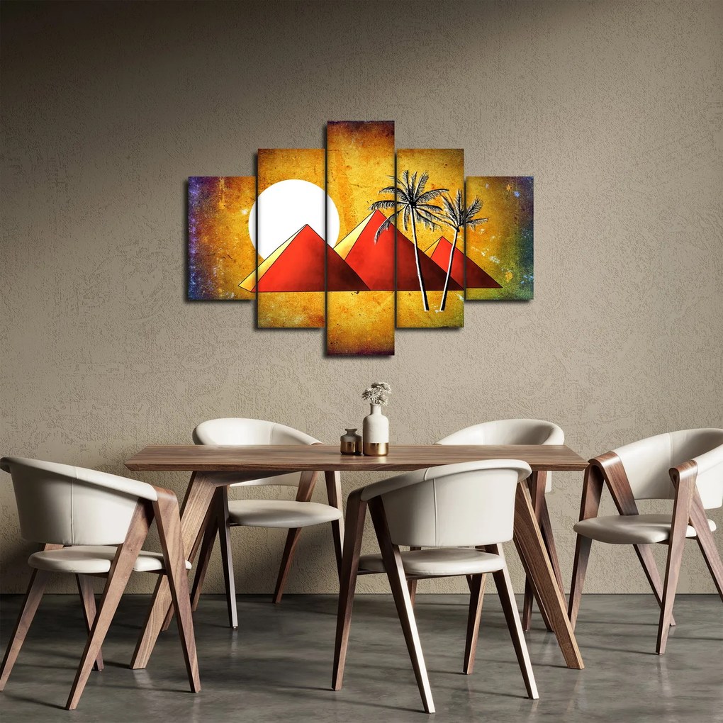 Tablou cu piramidele egiptene pictate (150x105 cm)