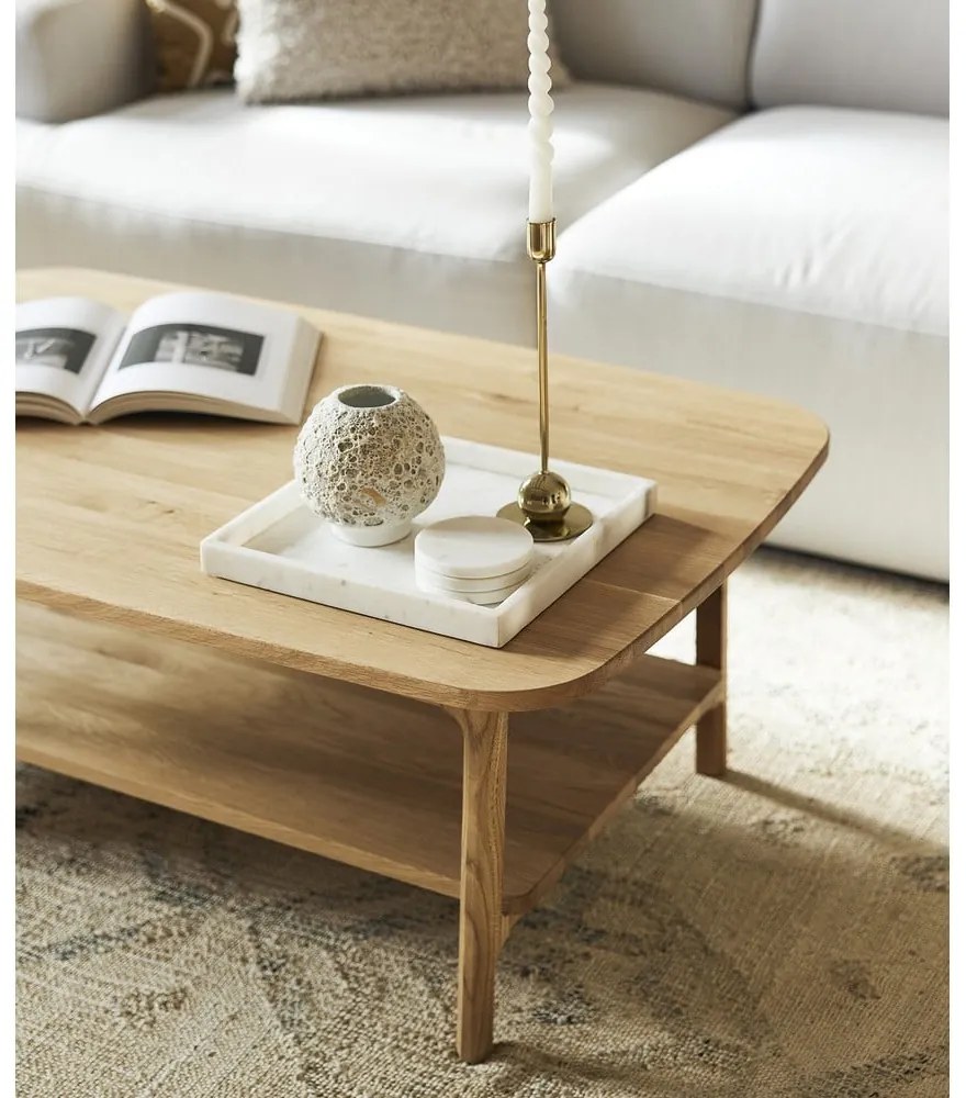 Măsuță de cafea în culoare naturală din lemn de stejar 60x100 cm Twig – The Beds