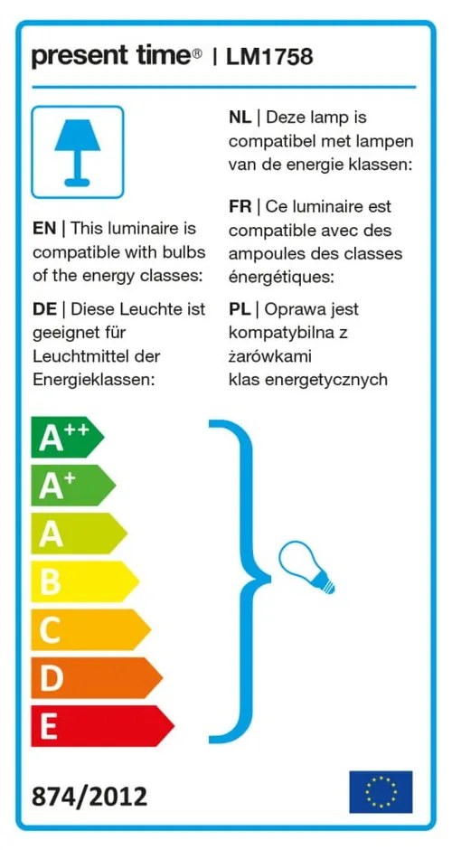 Lampadar Leitmotiv Noble, alb-auriu