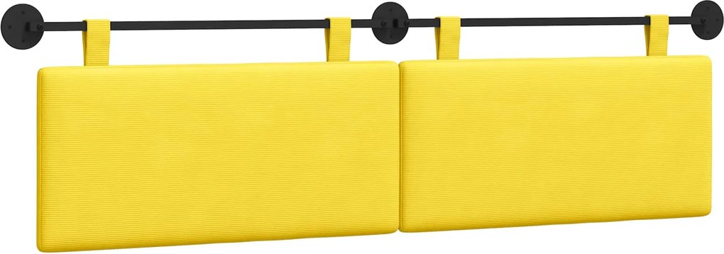 vidaXL Cap de pat suspendat Pe perete Galben Deschis 170 x 55 x 5 cm