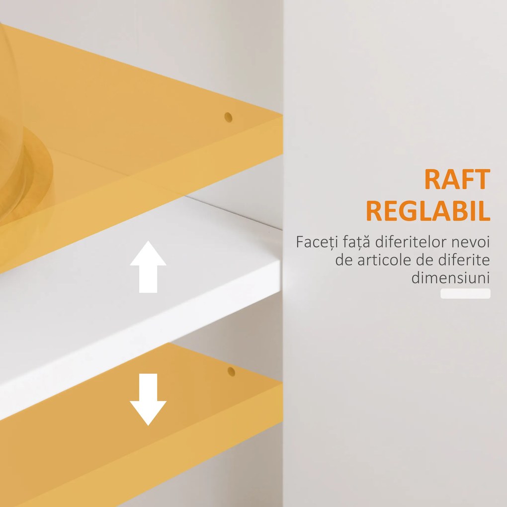 HOMCOM Bufet Modern din MDF și PAL cu Raft Reglabil, Dulap Multifuncțional cu 3 Sertare și 3 Uși, 101x39x82 cm, Alb | Aosom Romania