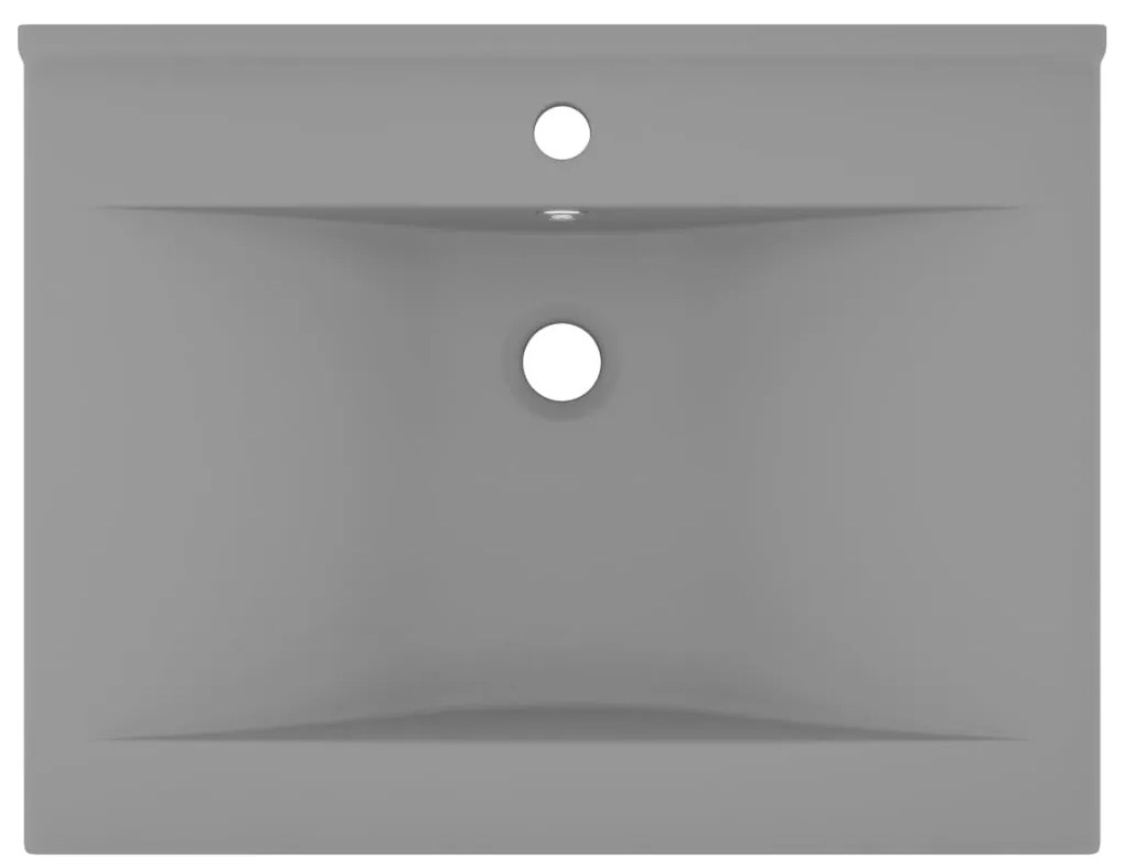 Chiuveta baie lux orificiu robinet gri mat 60x46 cm ceramica matte light grey
