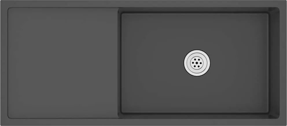 vidaXL Chiuvetă de bucătărie lucrată manual, negru, oțel inoxidabil