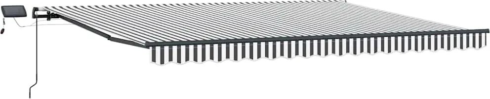 vidaXL Copertină retractabilă manual cu LED, antracit/alb, 400x300 cm