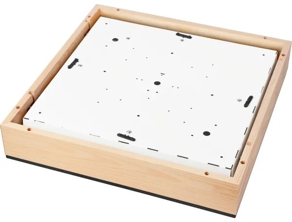 Plafonieră NATURAL SQUARE 4xE27/15W/230V 48x48 cm pin/negru