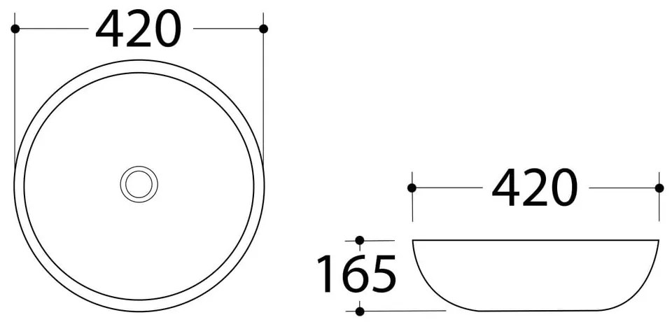 Chiuvetă albă rotundă din ceramică ø 42 cm Dalma – Sapho
